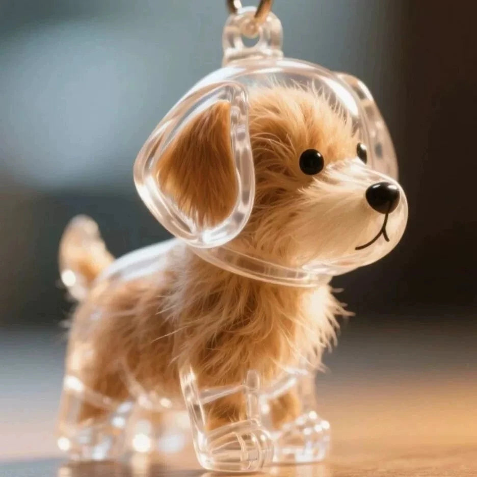Dog Hair Storage Cute Pendant Keychain Bag Pendant Couple Car Key Chains Jewelry Souvenir Collection Gift Decoration Accessories