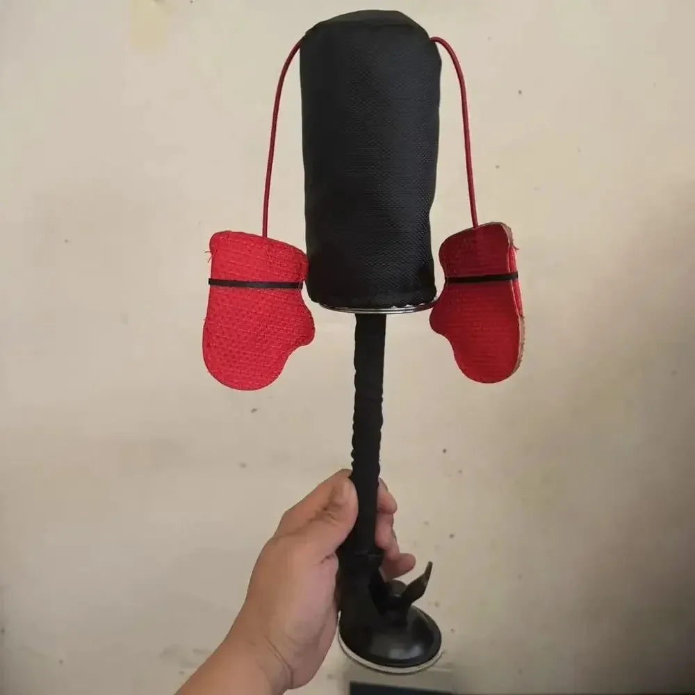 Cartoon Cat Punching Bag Toy with Boxing Gloves Suction Cup Indoor Toy for Kittens and Adult Cats Random Color Shipped Pet