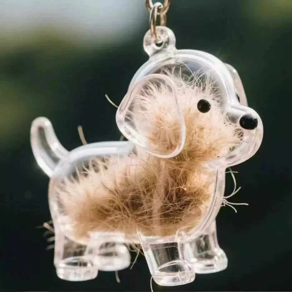 Dog Hair Storage Cute Pendant Keychain Bag Pendant Couple Car Key Chains Jewelry Souvenir Collection Gift Decoration Accessories